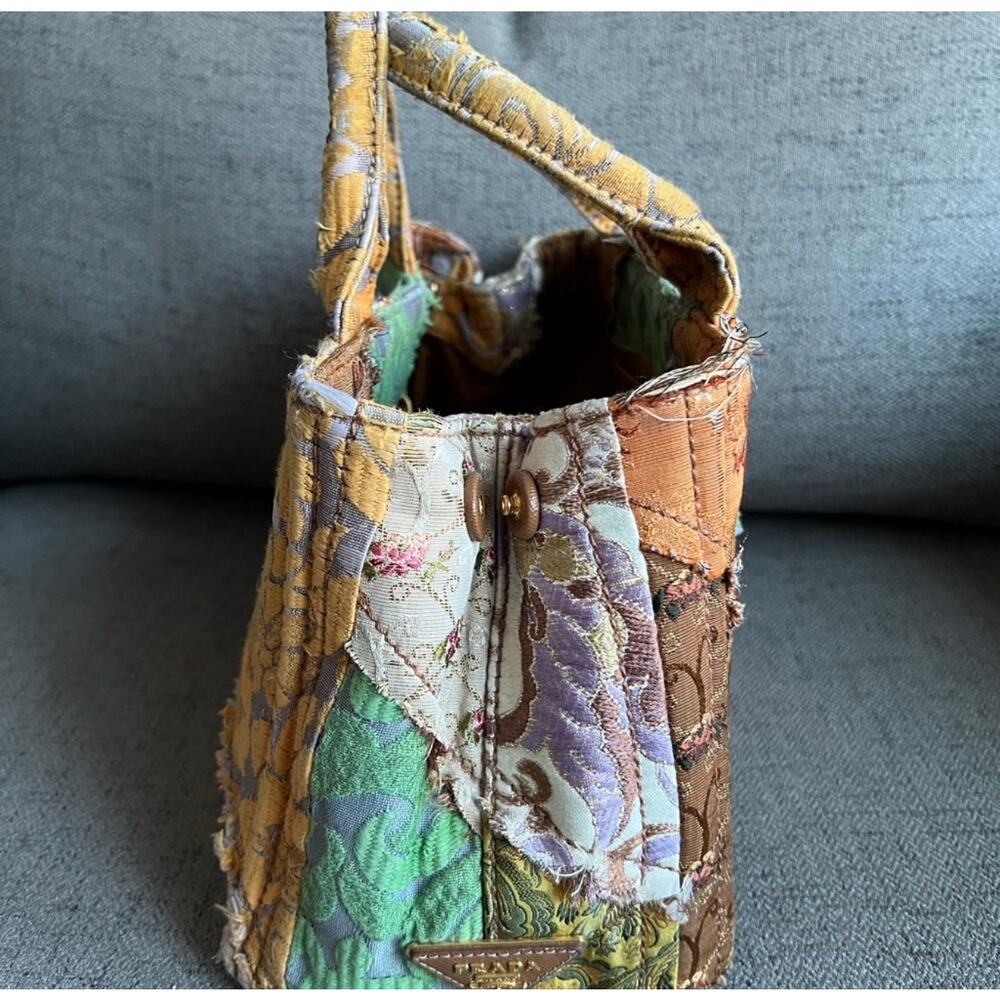 Prada LIMITED EDITION RARE Silk Patchwork Canapa … - image 3